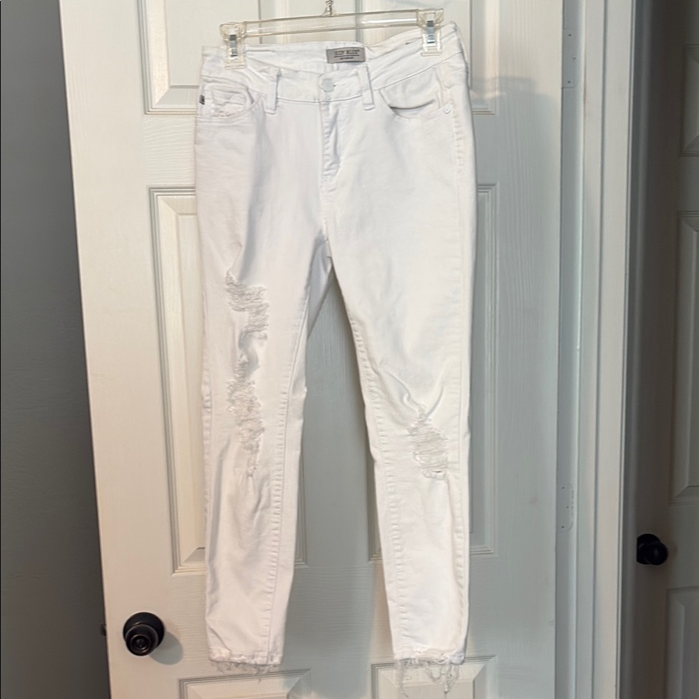 Judy Blue White Skinny Distressed Jeans